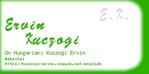 ervin kuczogi business card